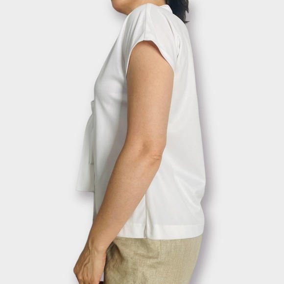 70s White Tie‎ Collar Blouse - Picture 4 of 5